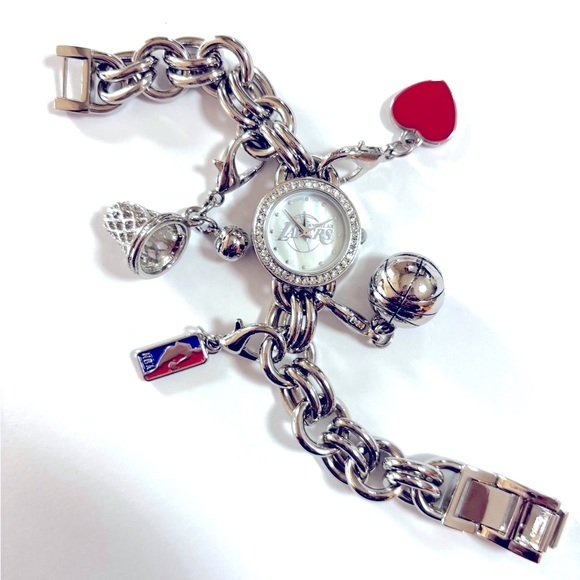 Lakers Silver Charm Bracelet Watch with detachable charms - Picture 1 of 4